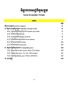 និន្នាការសេដ្ឋកិច្ចសង្គម៖ របាយការណ៍ប្រចាំខែវិច្ឆិកា ឆ្នាំ២០២១