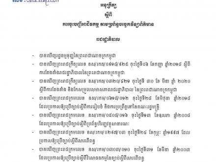 អនុក្រឹត្យលេខ៨៤ អនក្រ.បក ស្តីពីការចុះបញ្ជីអាជីវកម្មនៅកម្ពុជា តាមប្រព័ន្ធបច្ចេកវិទ្យាព័ត៌មាន